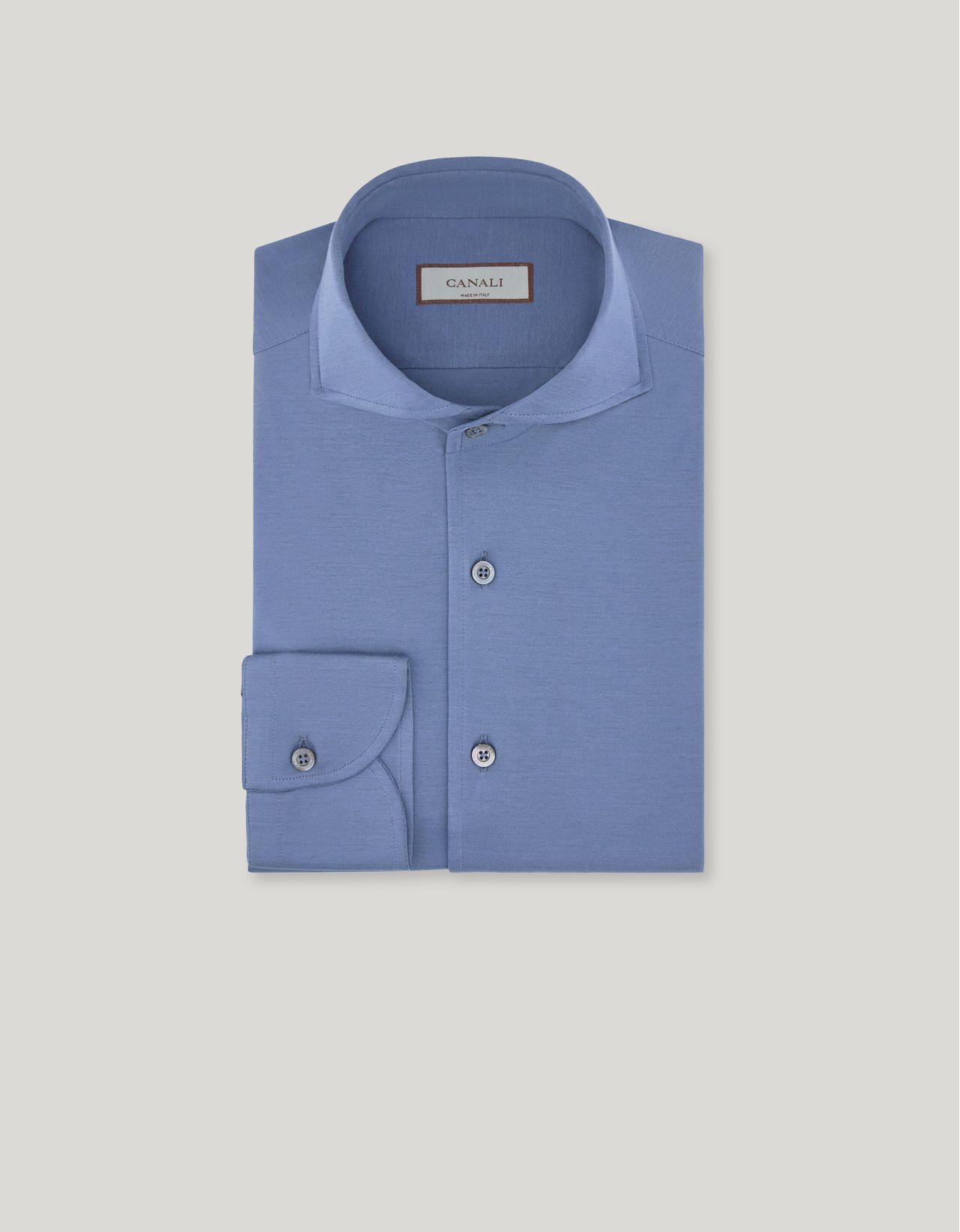 Canali Chemise Bleu Clair, Coupe Slim, En Jersey De Coton In Purple