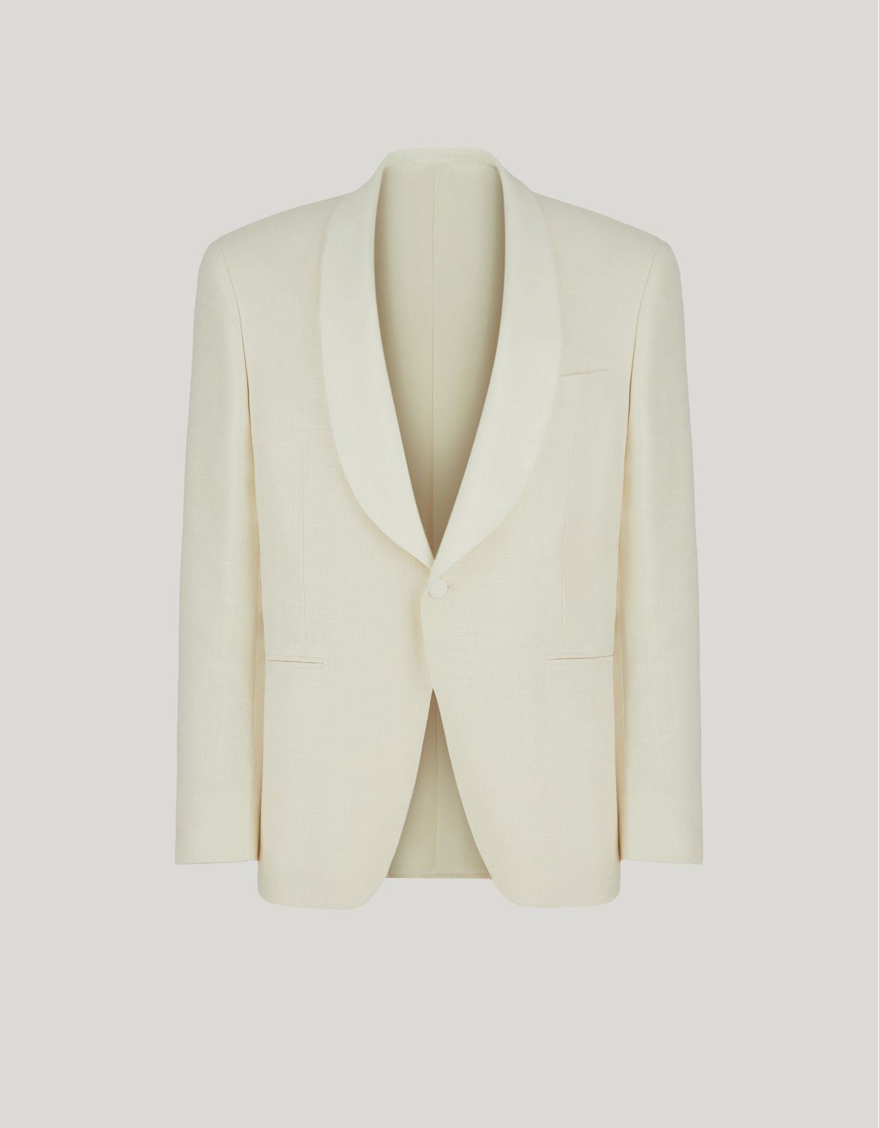 Canali Veste De Smoking Blanche En Soie, Laine Et Mohair Travel In Neutral