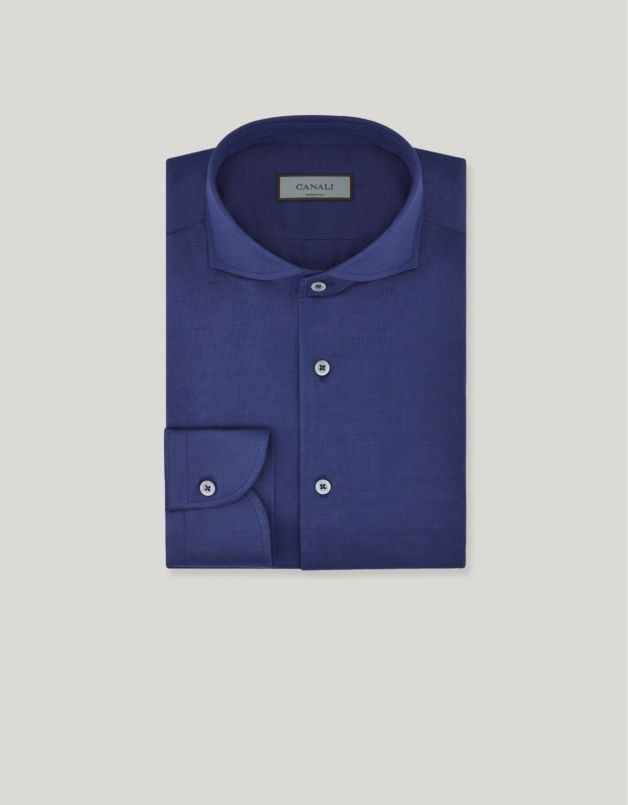 Canali Chemise Slim Bleue En Jersey De Coton In Blue