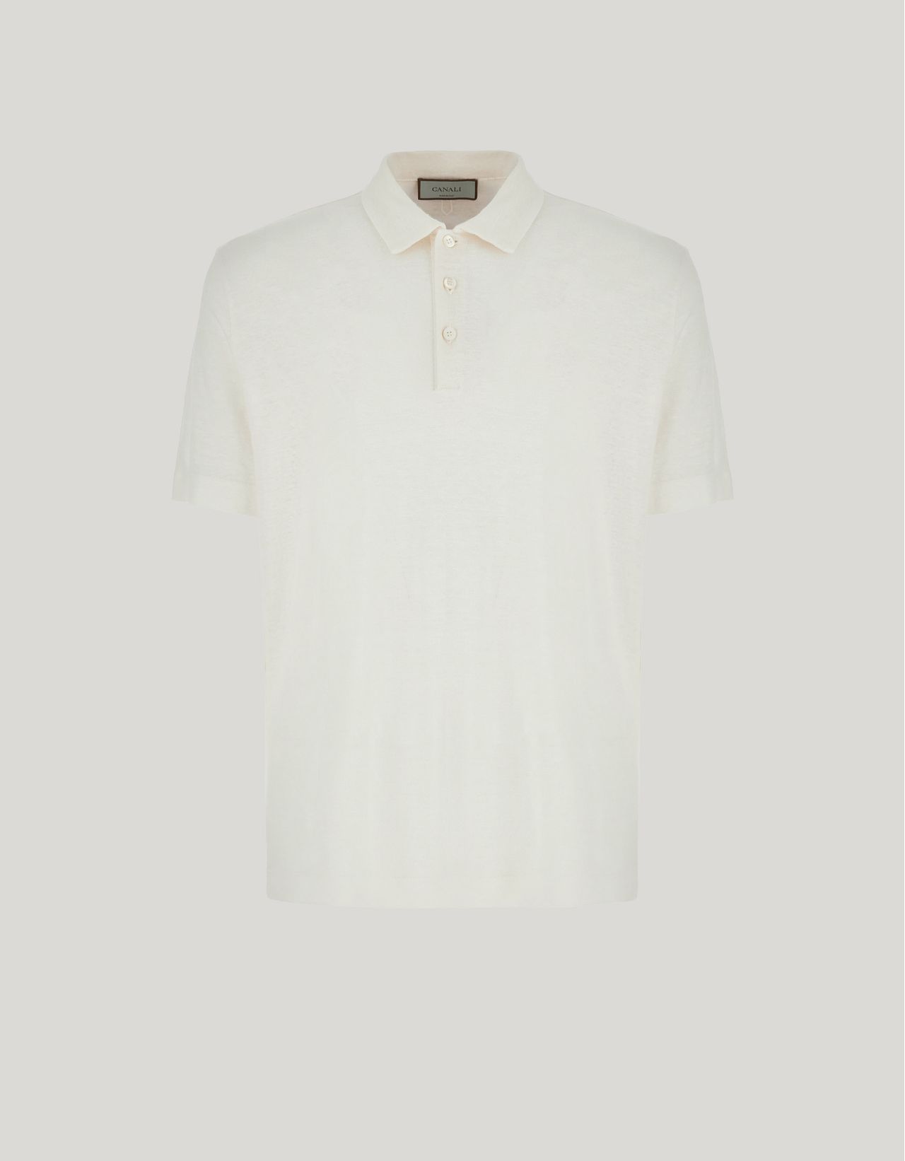 Canali Polo En Lin Blanc In White