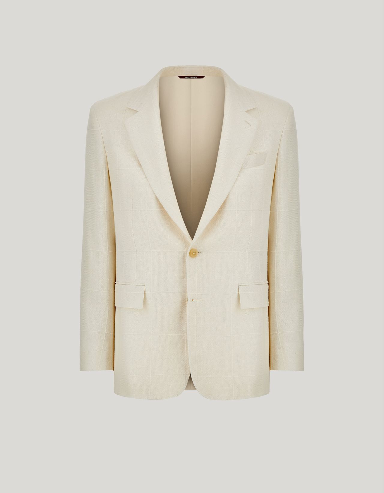 Canali Veste Blanche En Soie, Laine Et Mohair Travel In White