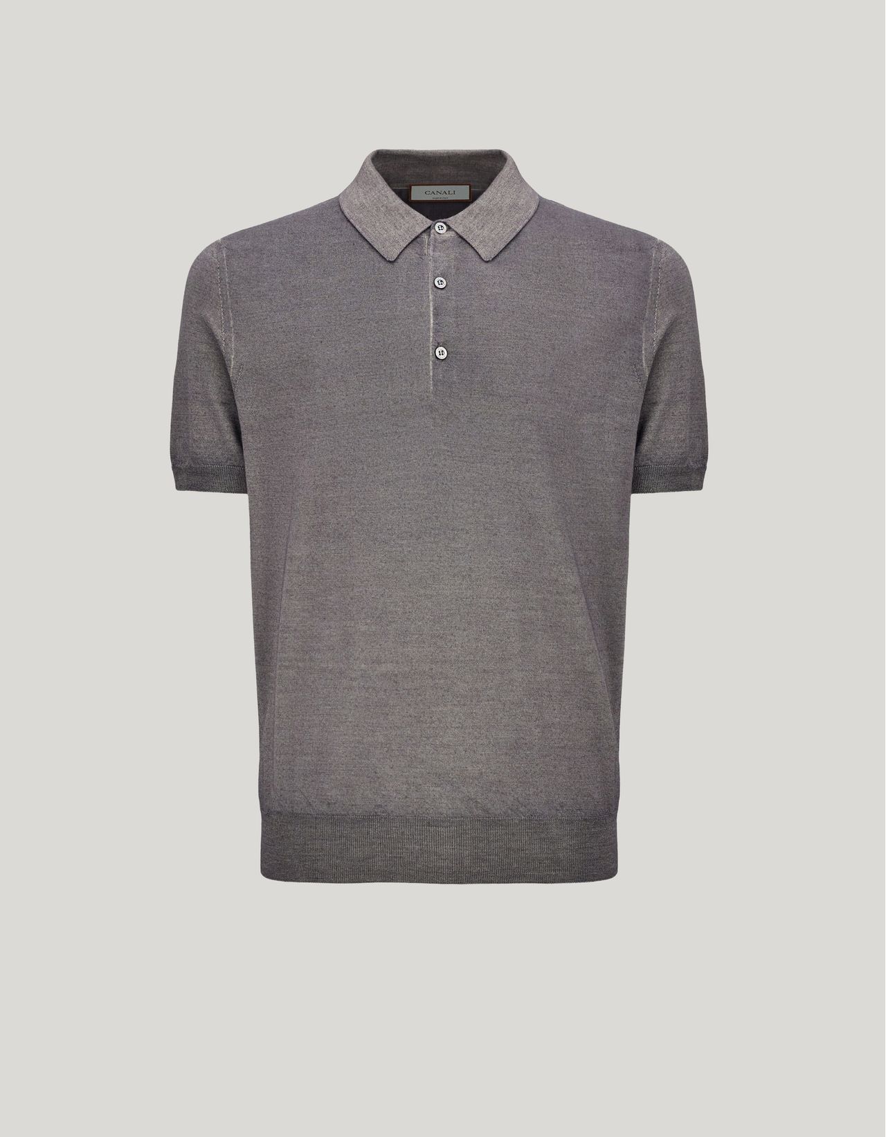 Canali Nuvola Polo En Laine Et Soie Grise In Gray