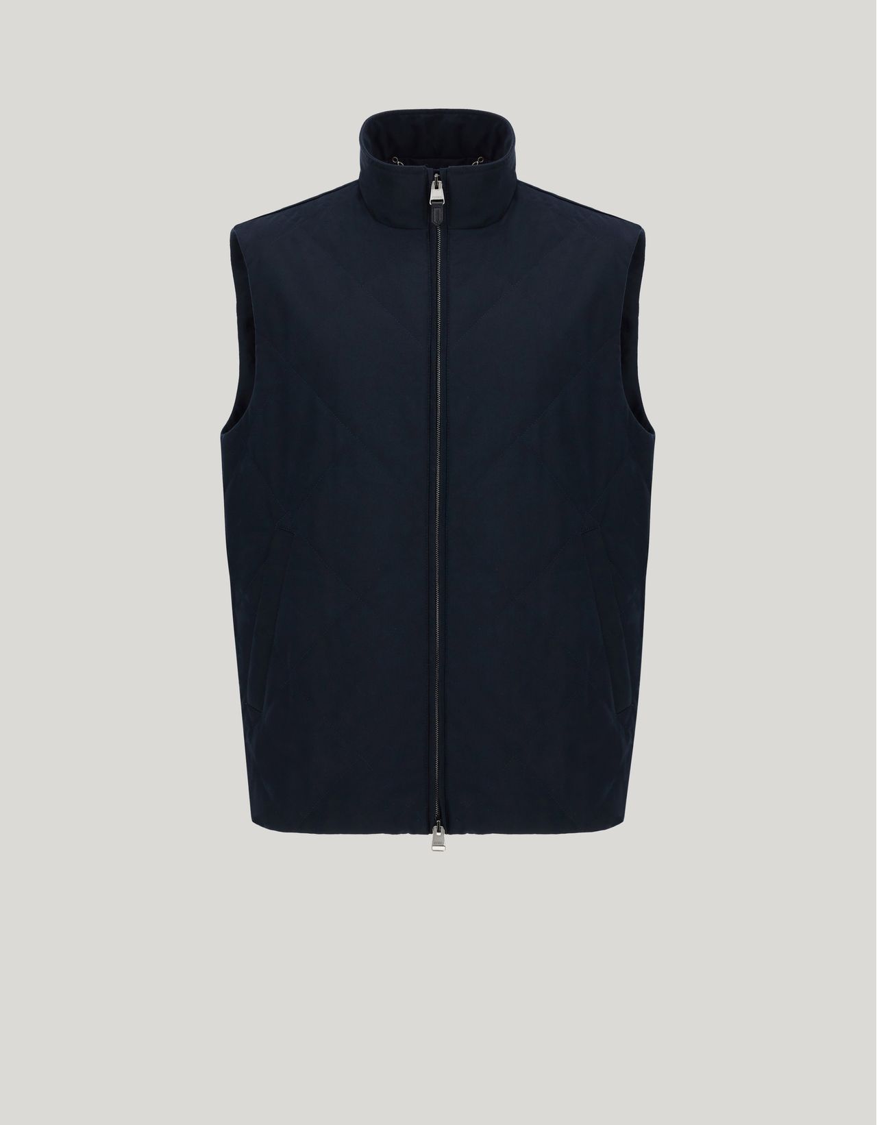 Canali Gilet Bleu Matelassé En Tissu Technique Avec Membrane In Black