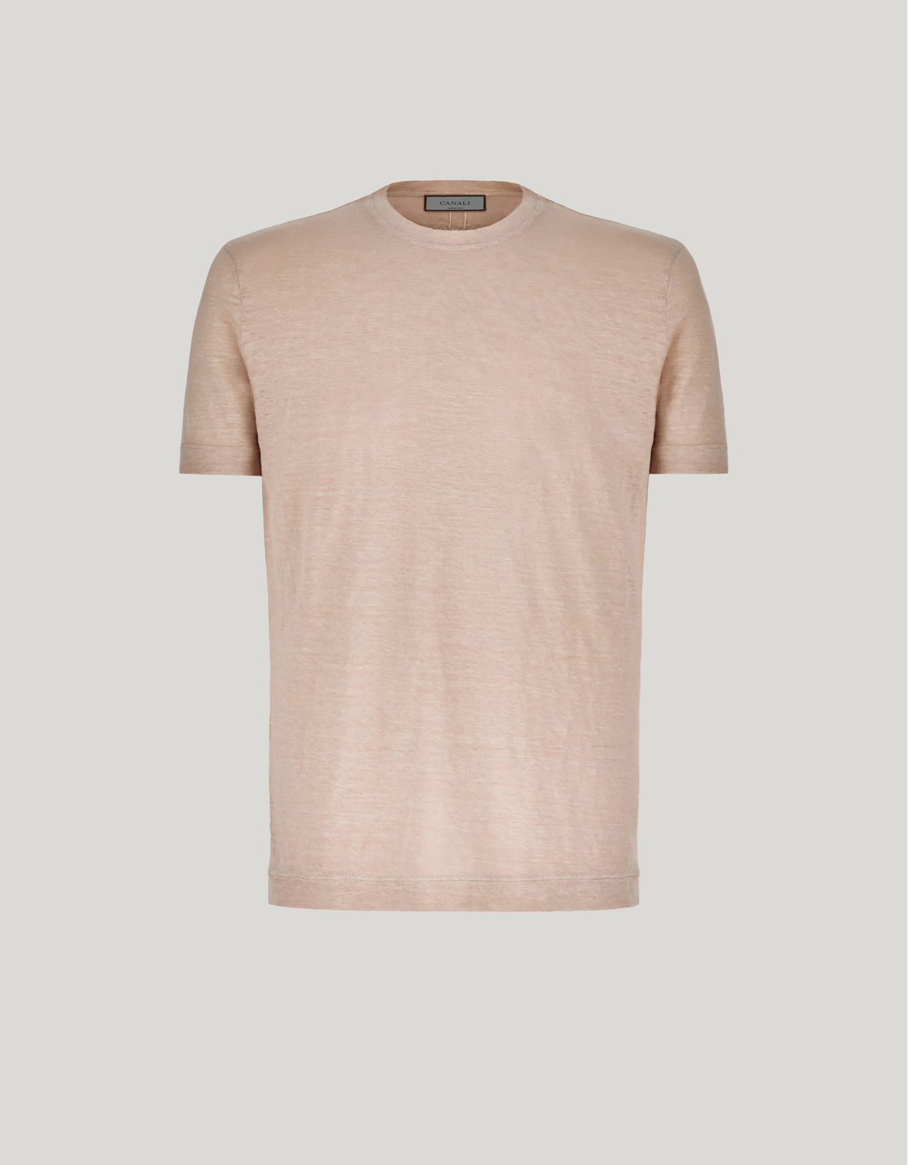 Canali T-shirt En Lin Rose In Neutral