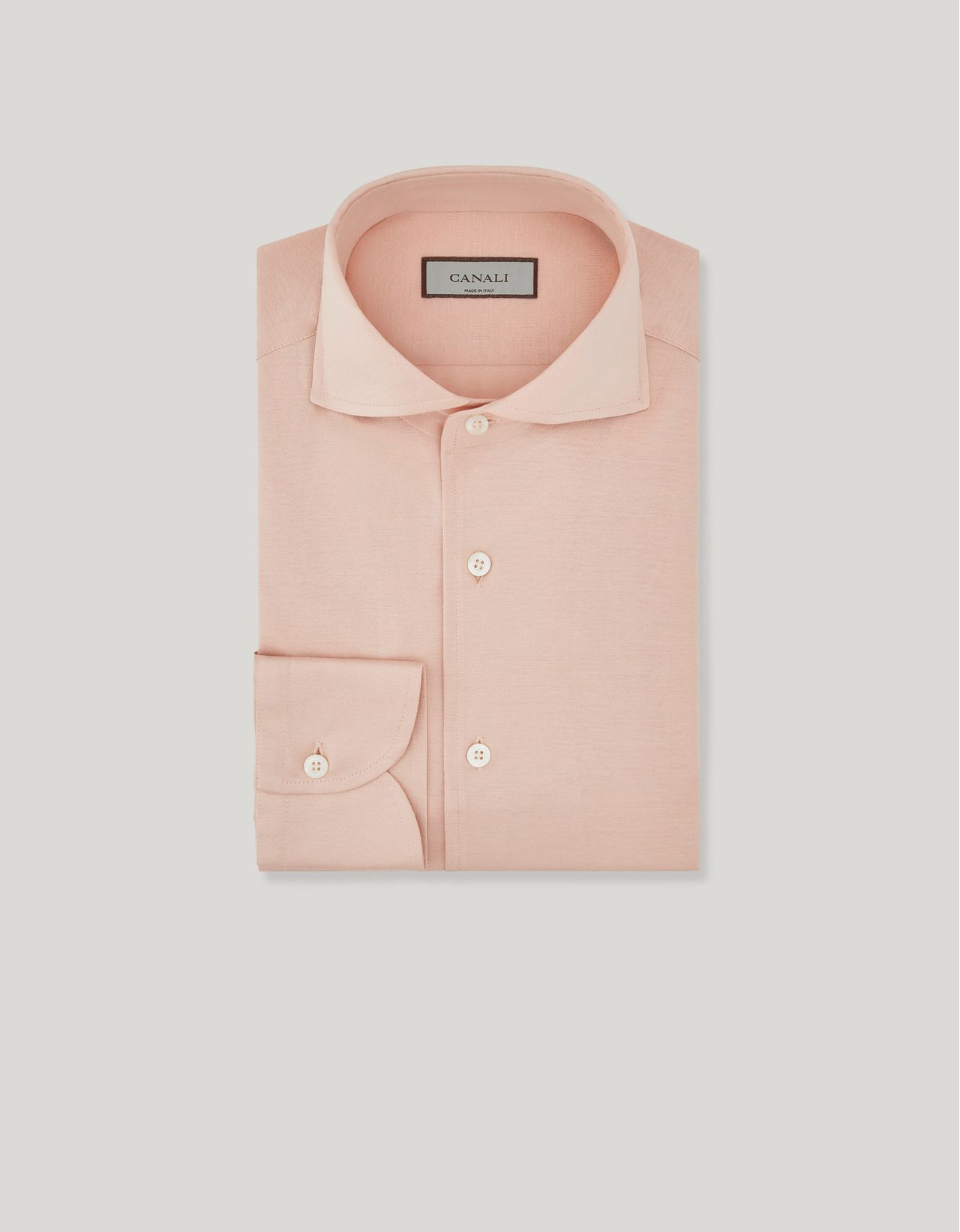 Canali Chemise Slim Rose En Jersey De Coton In Pink