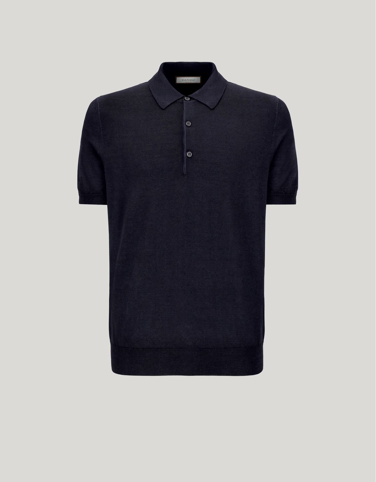 Canali Nuvola Polo En Laine Et Soie Marine Foncé In Blue