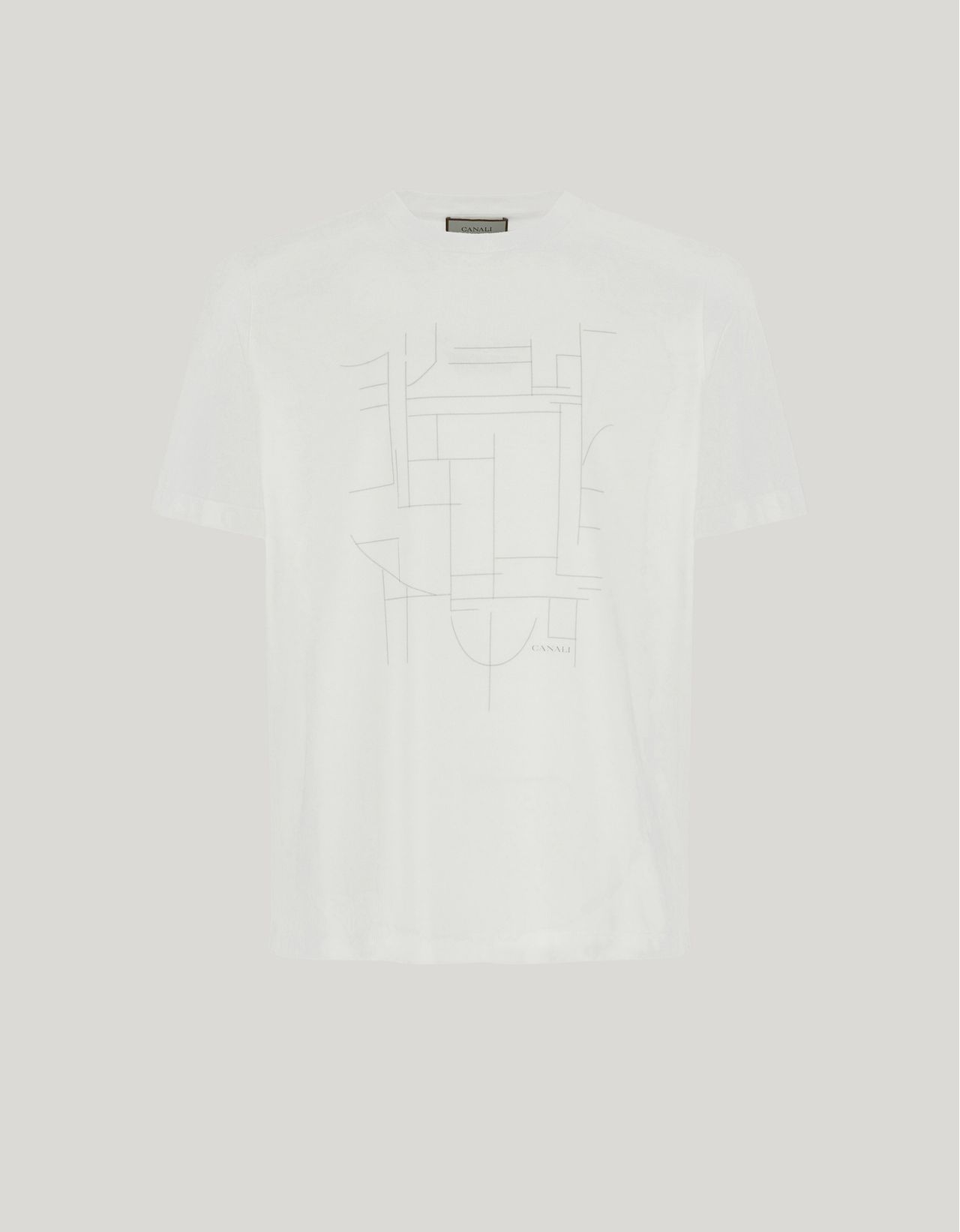 Canali T-shirt En Coton Doux Blanc Cassé In White