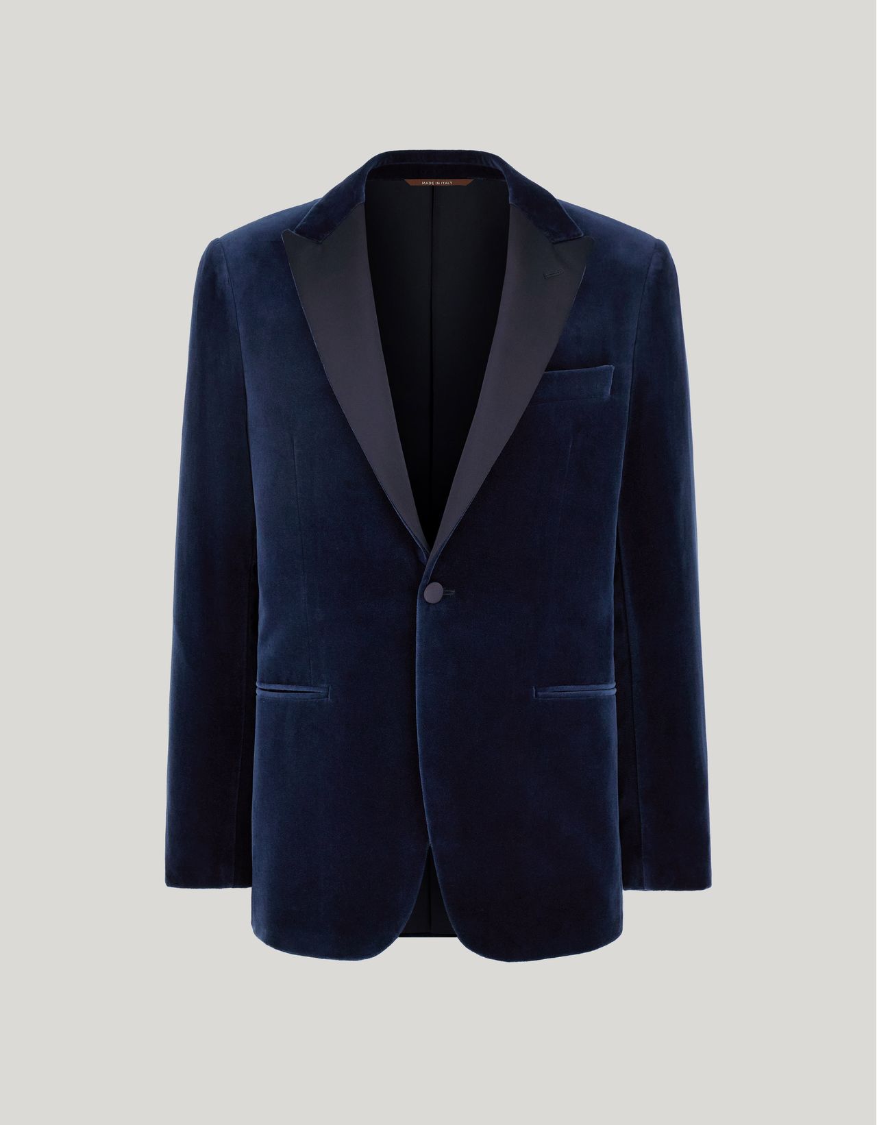 Canali Veste De Smoking En Velours De Coton Bleue In Blue