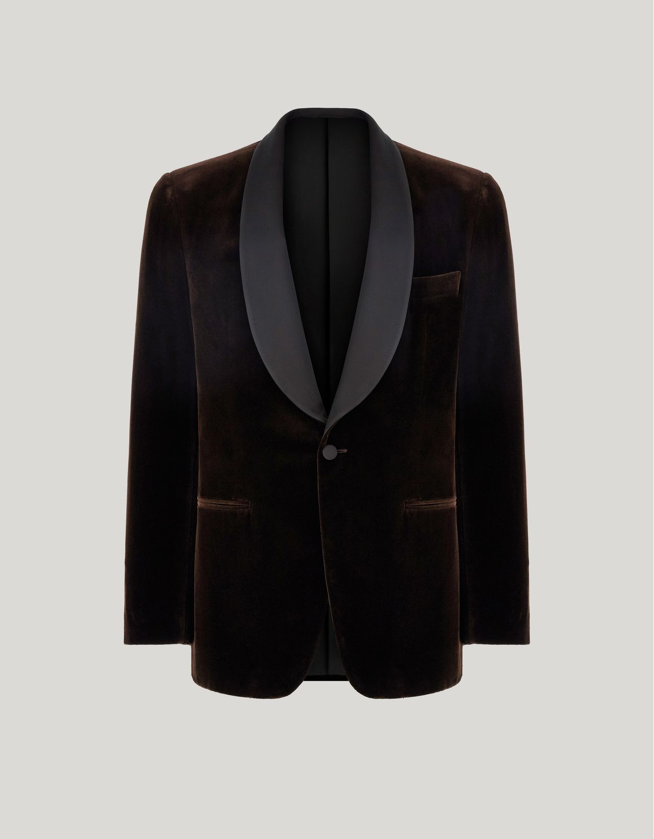 Canali Veste De Smoking En Velours De Coton Marron In Burgundy