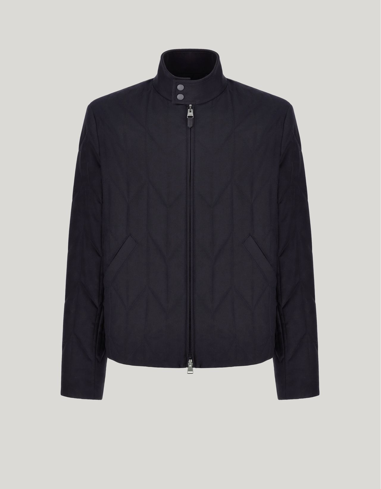 Canali Veste Matelassée En Tissu Technique Bleu In Blue