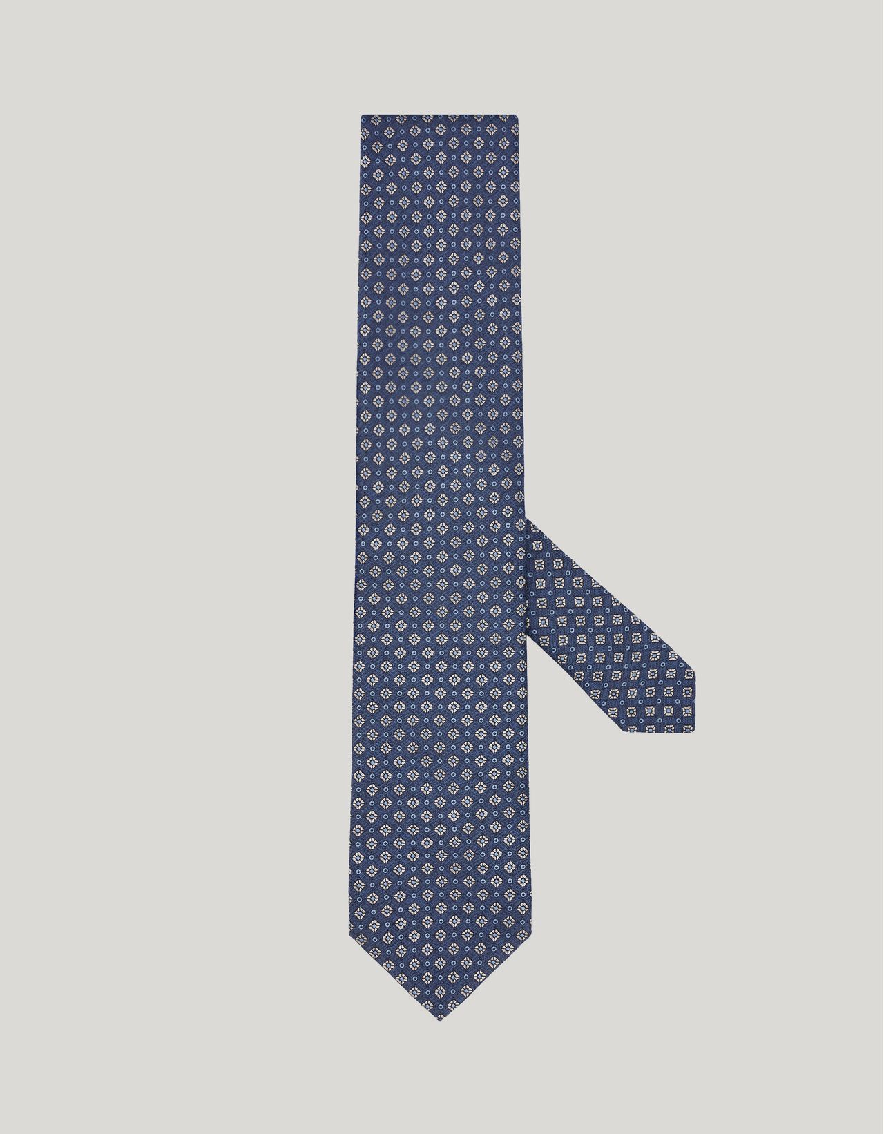 Canali Blue Silk Tie, Micro Pattern In Blue