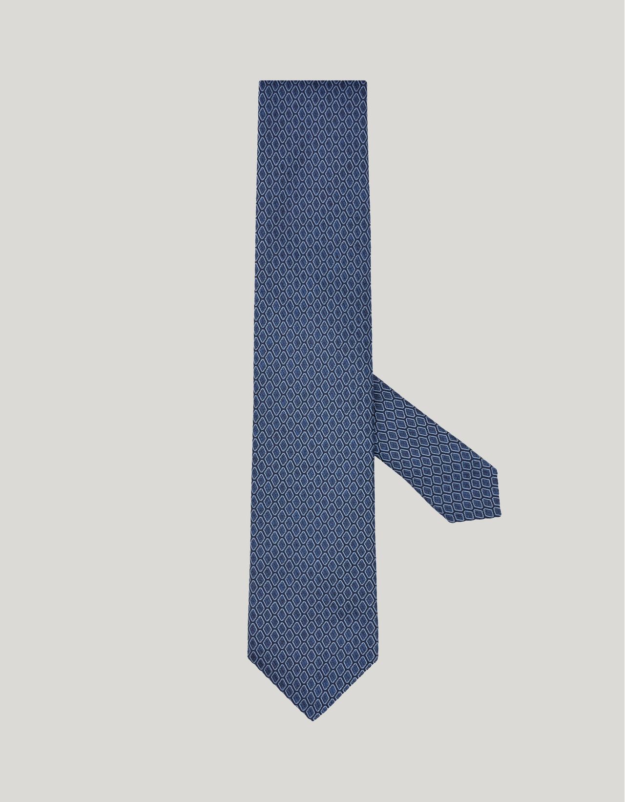 Canali Blue Silk Tie, Micro Pattern In Blue
