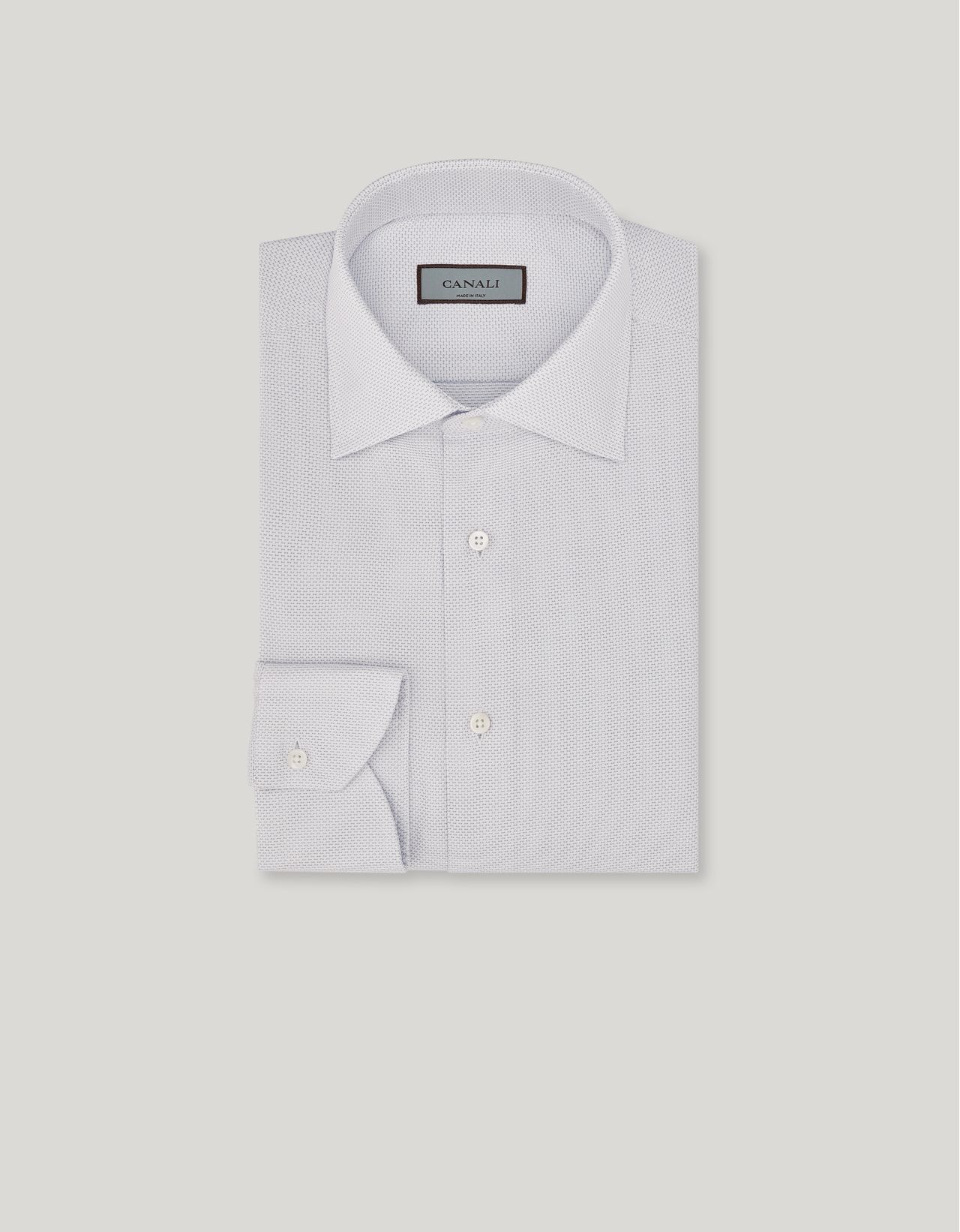 Canali Ice Blue Regular Fit Impeccabile Cotton Shirt In White