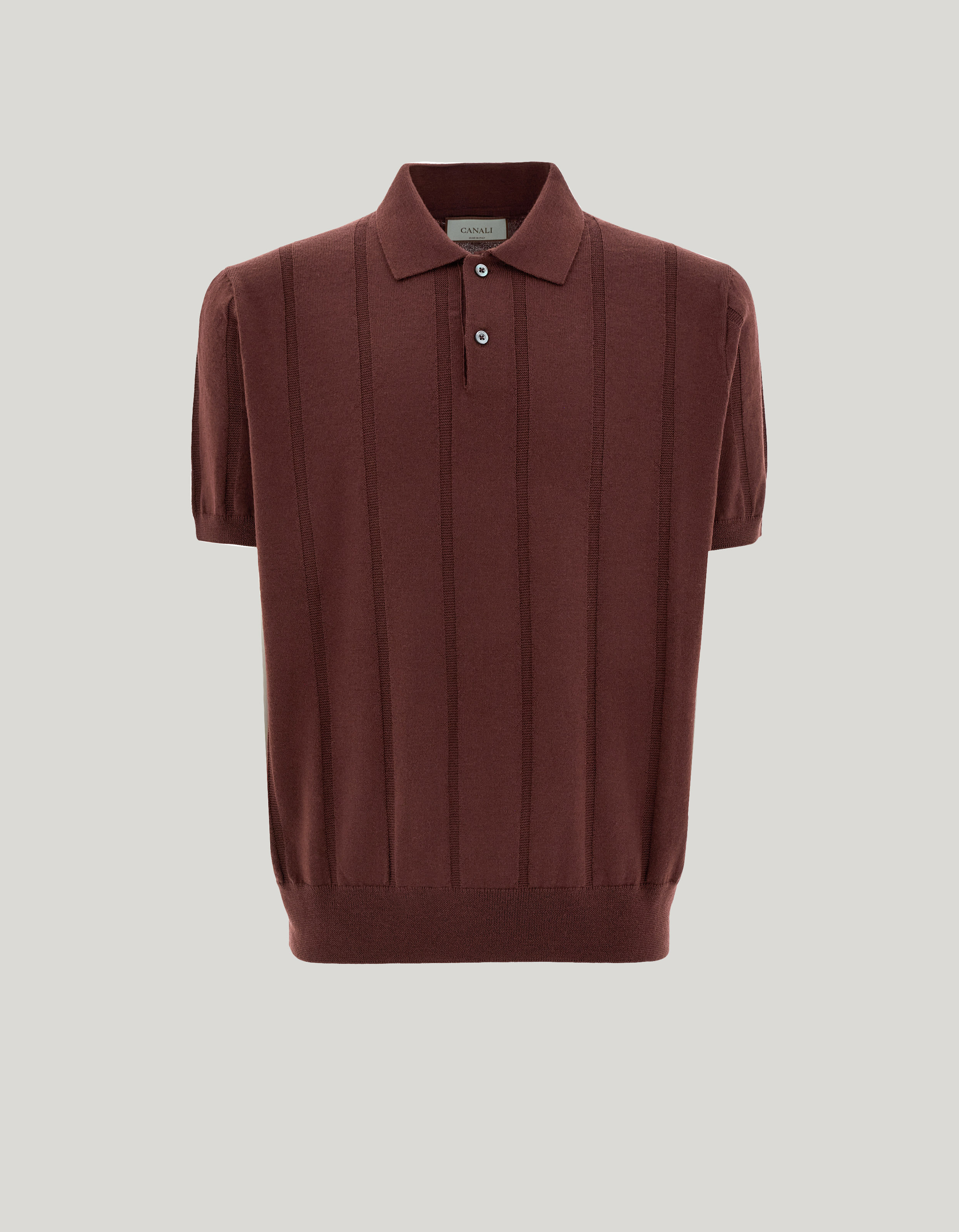 Short-sleeved burgundy merino wool polo shirt_C1135-MK02483-902