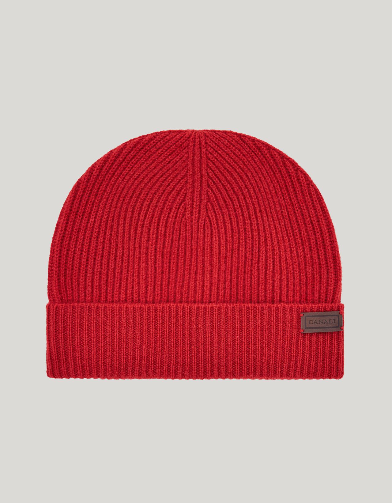 Canali Red Cashmere English Rib Hat